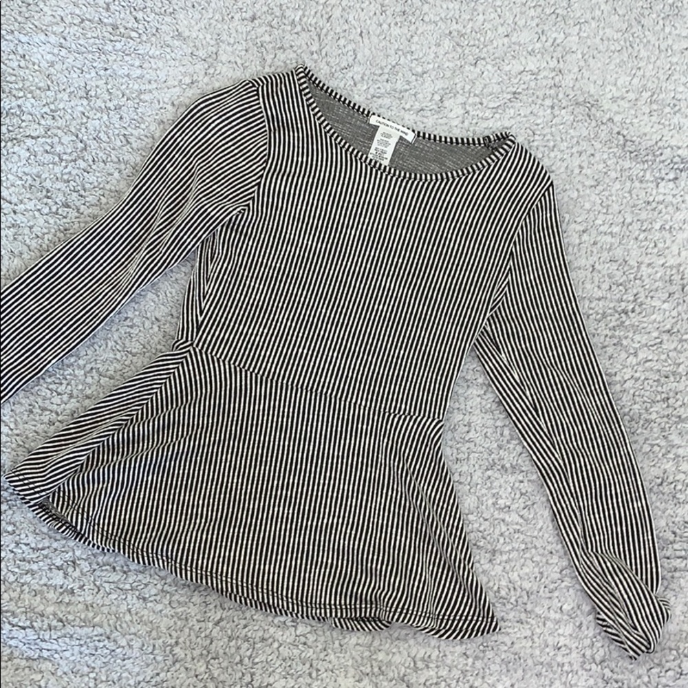 Black and white striped top